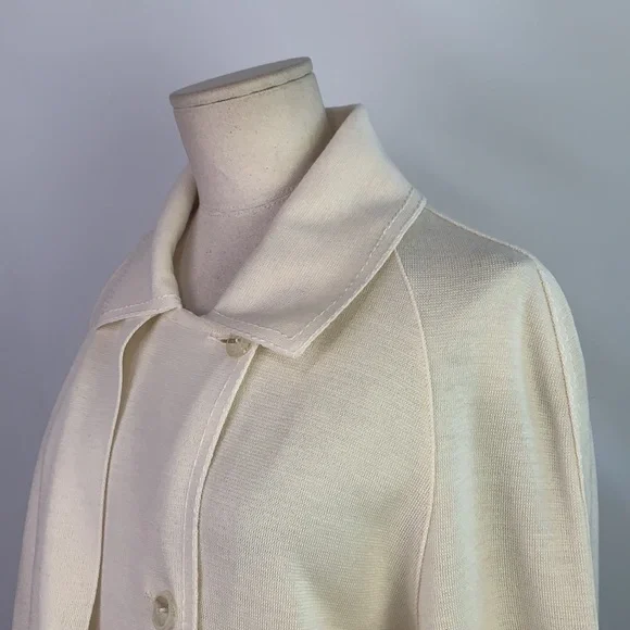 Rodier VTG cream knit long with belt jacket - Picture 5 of 11